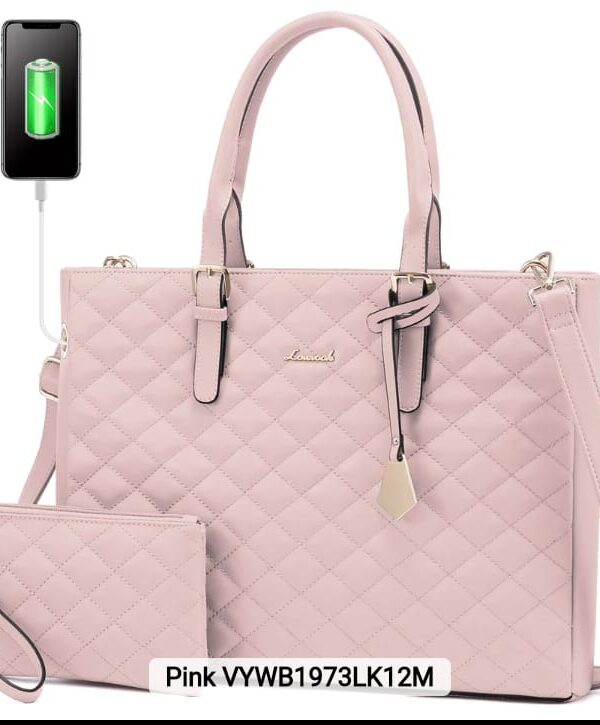 Fashion Quilted pink Laptop Tote Bag